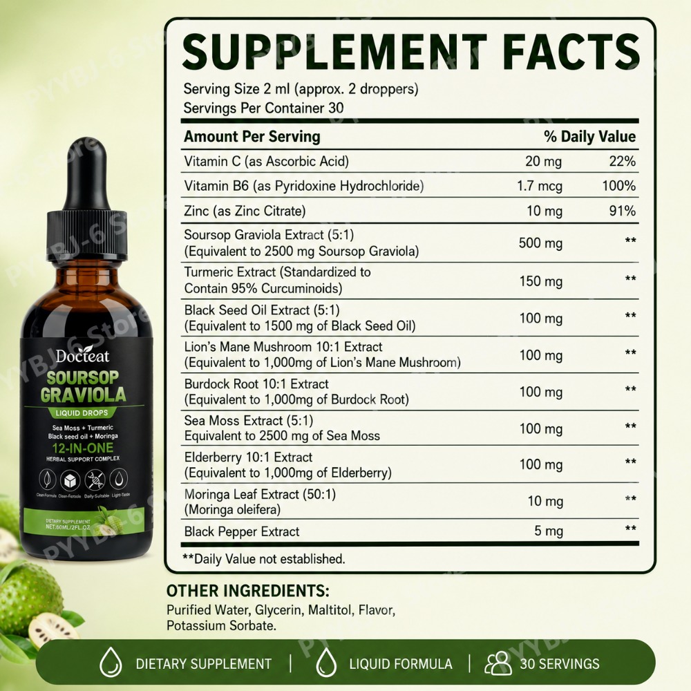 Soursop Graviola Liquid Drops  - Herbal Wellness Liquid recensie en prijs